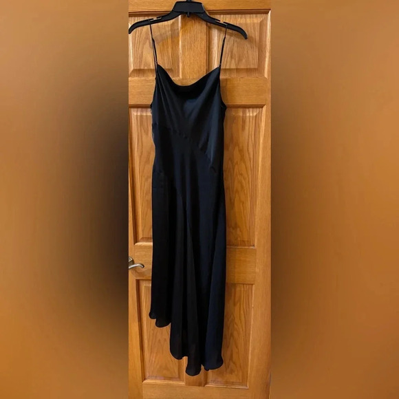 AllSaints Una satin midi Black Women’s dress Size 10 - Picture 3 of 6